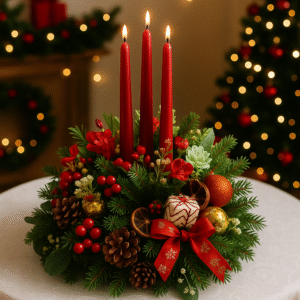 Christmas red centerpiece