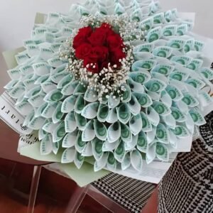 500 000frs money bouquet and flowers